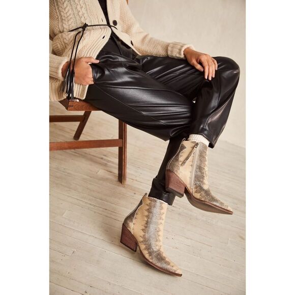 Free People x  Golo Opal Western Snakeprint Ankle Boots $275 Sz 36 - Picture 6 of 13